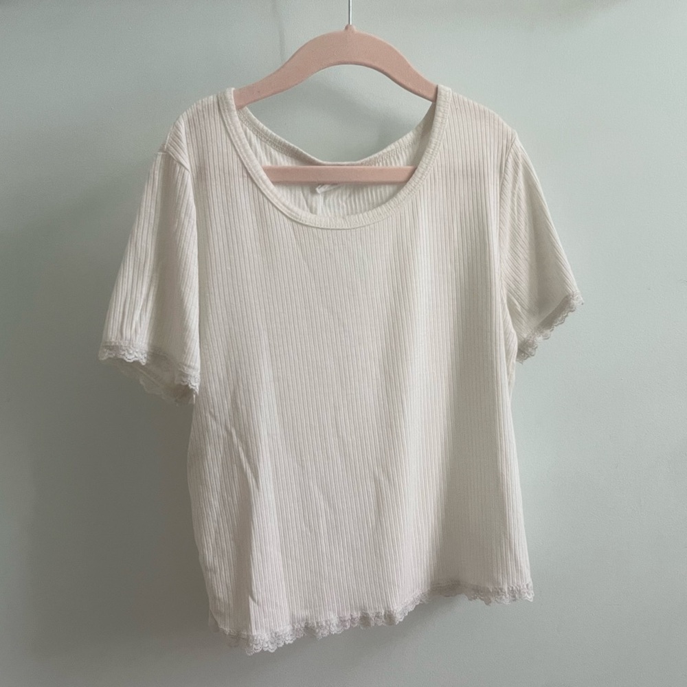 Me to We Cream Relaxed Fit Short Sleeve T-Shirt